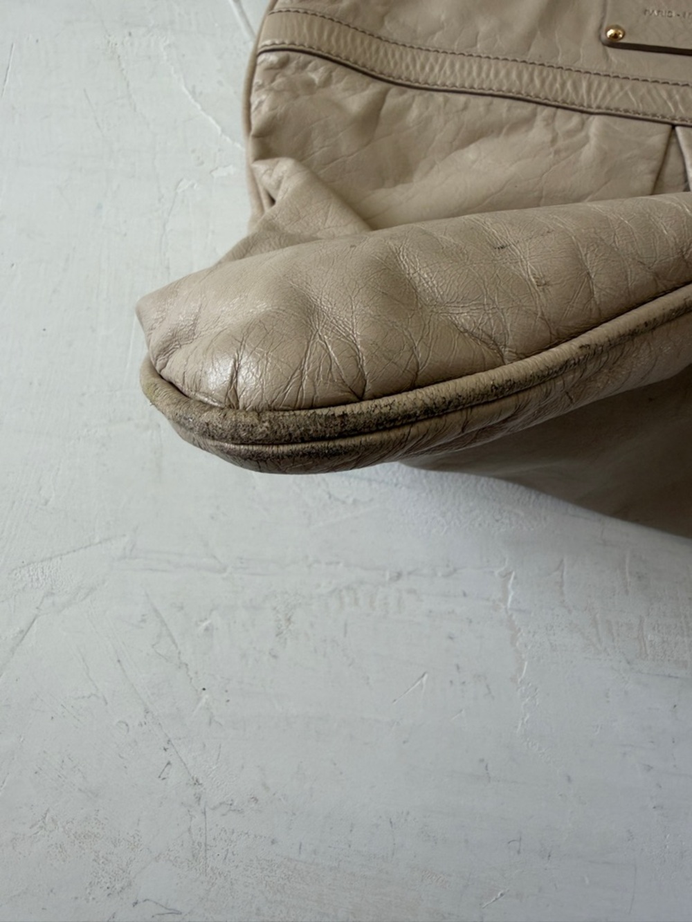 Marc Jacobs Vintage Y2K Beige Leather Tote Bag Shoulder Bag - Picture 10 of 12